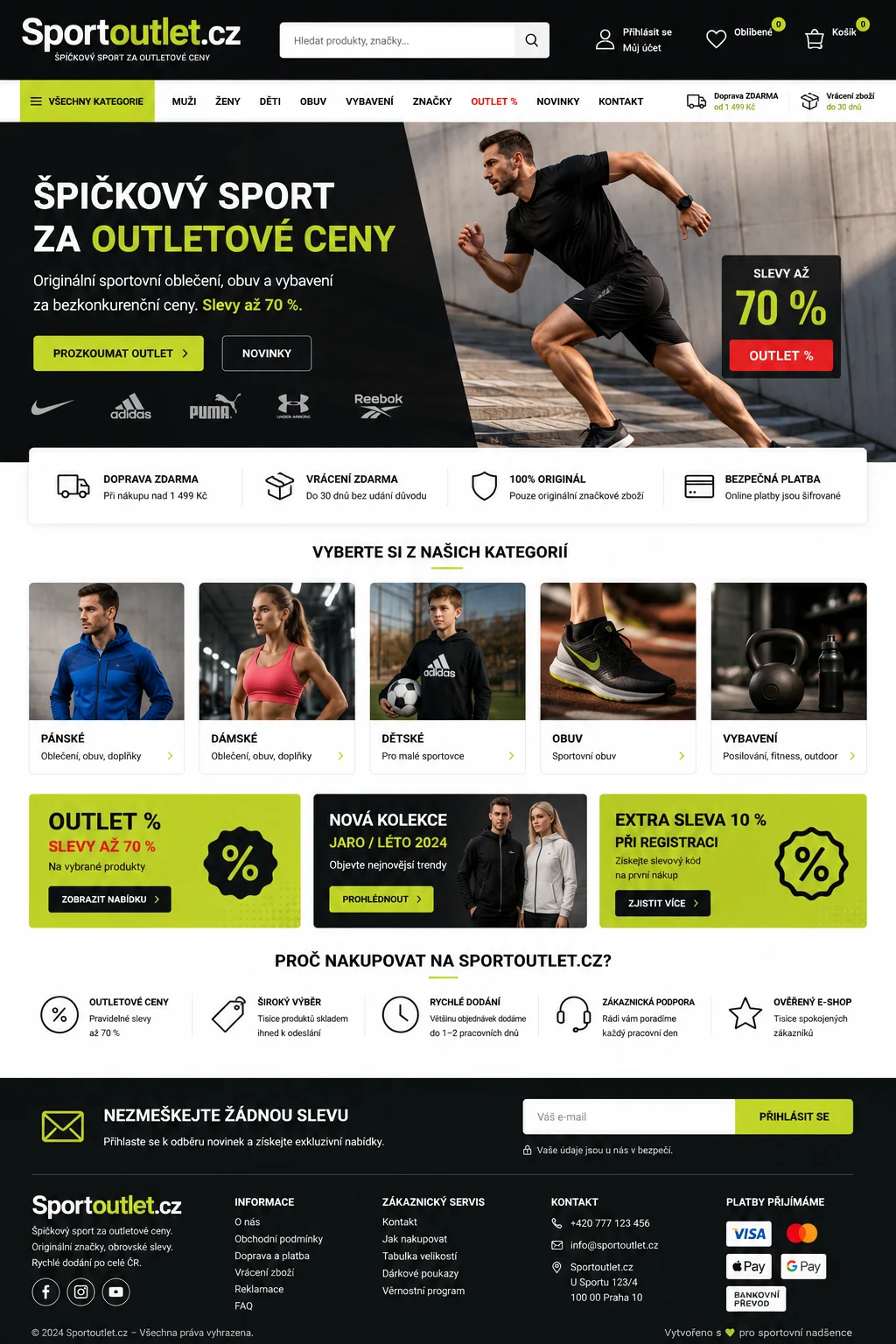 Ilustrační návrh SportOutlet.cz: Sportovní e-shop s běžcem